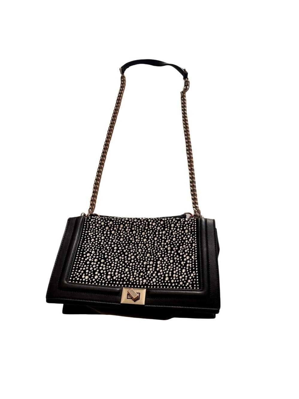 INC Sparkling Flap Crossbody Shoulder Bag with Chain strap